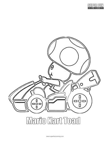 Mario Kart Toad Coloring Pages Free Printable Templates