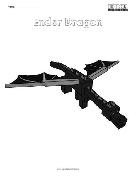 Ender Dragon- Minecraft Free Coloring