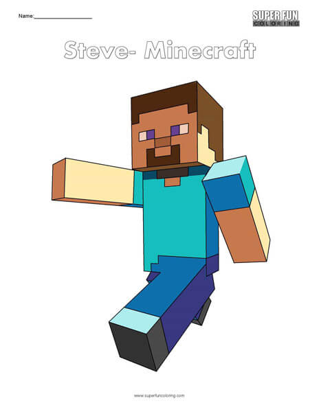 Steve- Minecraft Coloring - Super Fun Coloring