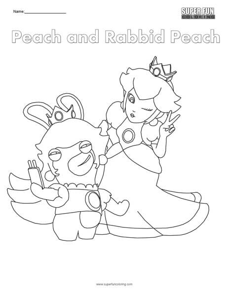 Peach and Peach Rabbid- Nintendo Coloring