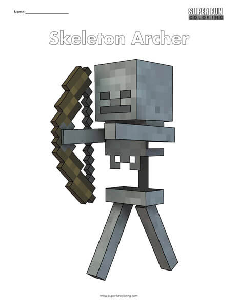 minecraft coloring pages skeleton