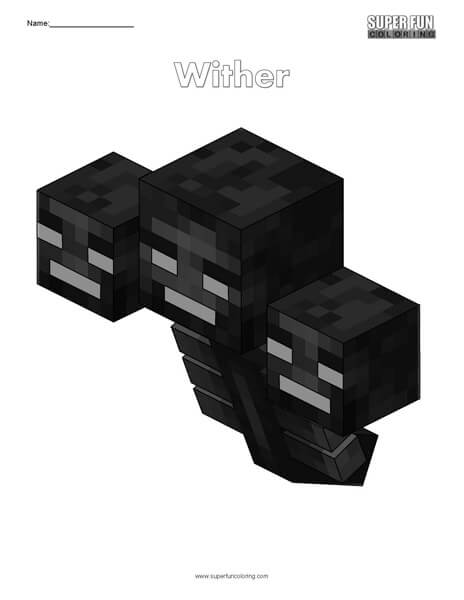 minecraft wither coloring pages