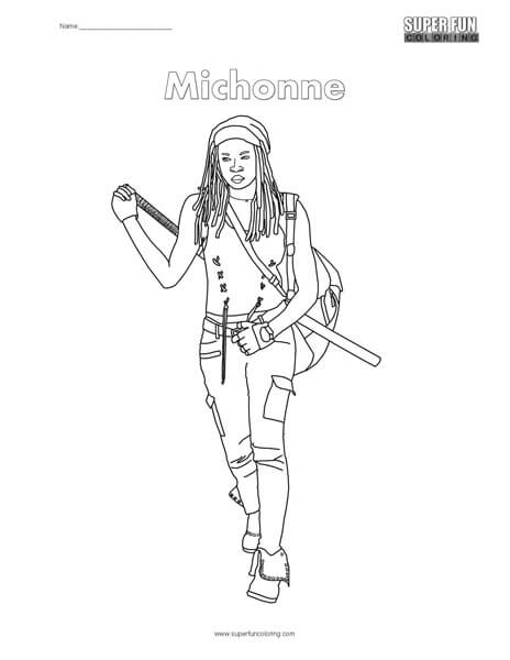 Michonne Walking Dead Coloring Page
