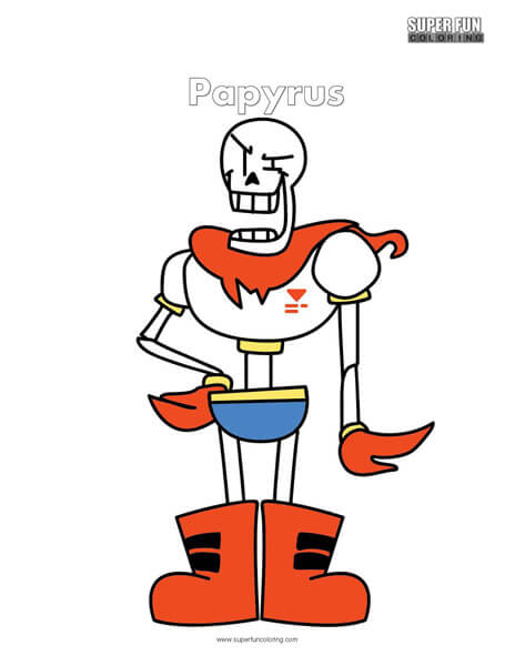 Undertale Papyrus Coloring Page