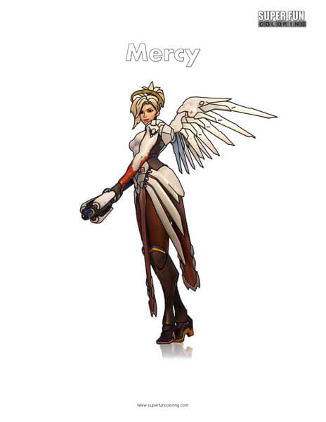 Overwatch Mercy Coloring Page