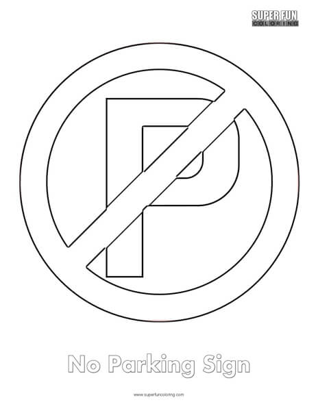 No Parking Sign Logo Coloring Page