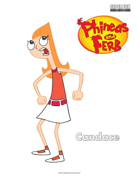 Candace- Free Phineas and Ferb Coloring Pages
