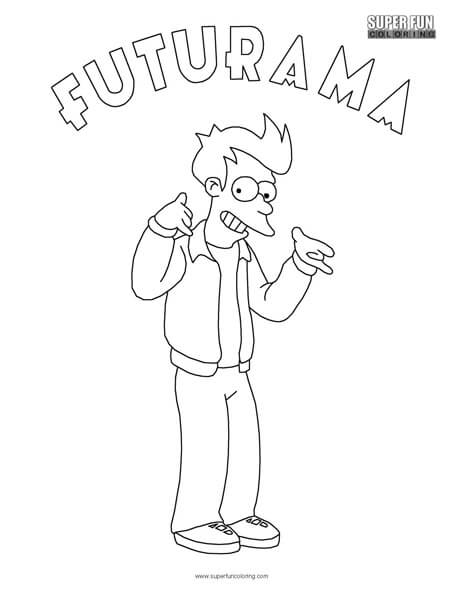 Fry Futurama Coloring Sheet
