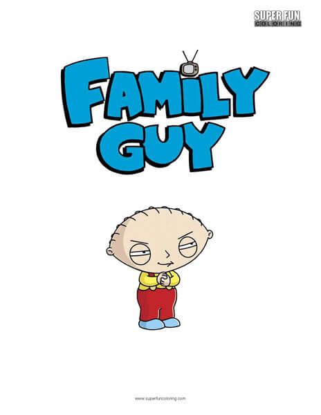 Stewie Griffin Family Guy Coloring Sheet