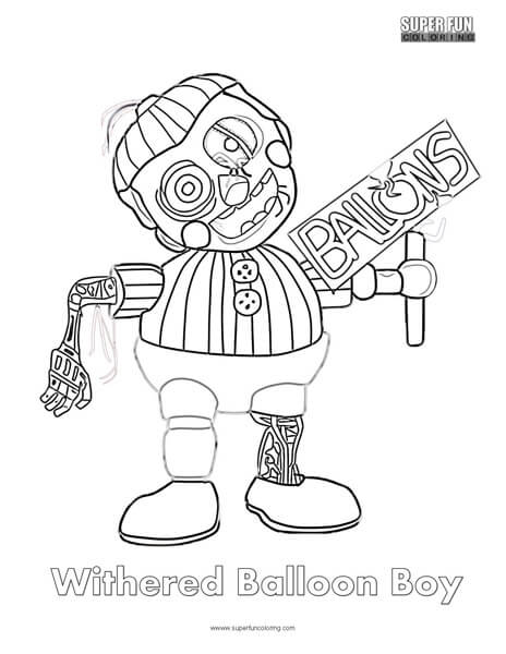 Withered Balloon Coloring Page FNAF Sheets