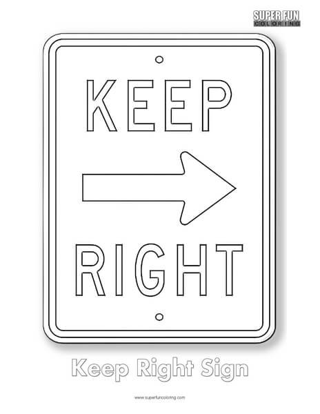 Keep Right Coloring Page