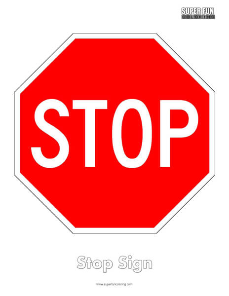 Stop Sign Coloring Page Free