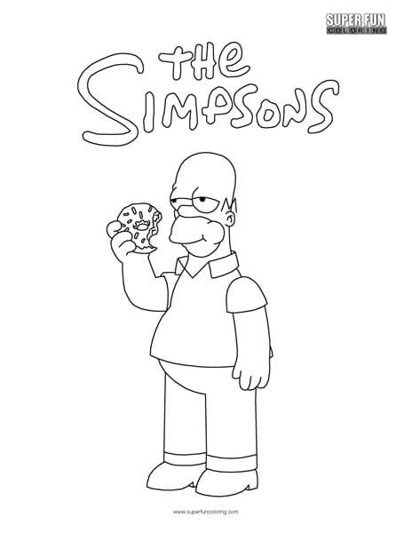 Homer Simpson Coloring Sheet Super Fun Coloring