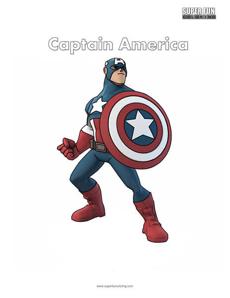 Captain America Superhero Coloring Page