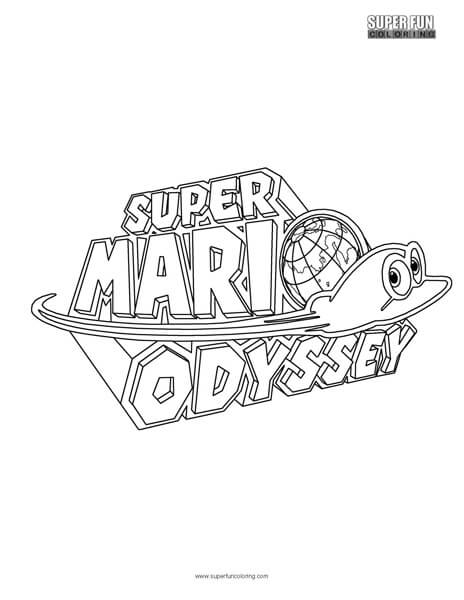 Super Mario Odyssey Logo- Nintendo Coloring Page Super Mario Odyssey 