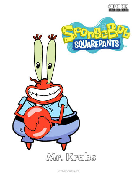 Mister Krabs- Spongebob Coloring Pages