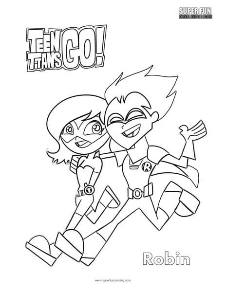 Robin and Friend- Teen Titans Go Coloring
