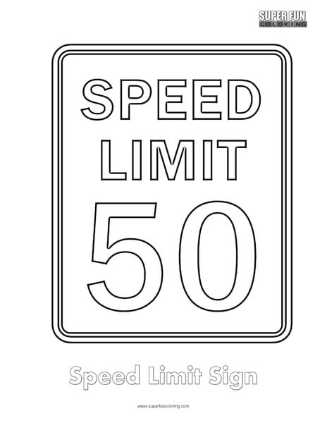 Speed Limit Sign Coloring Page