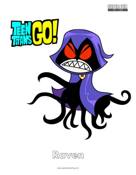 Angry Raven- Teen Titans Go Coloring
