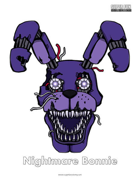 Nightmare Bonnie Coloring Page FNAF Sheets