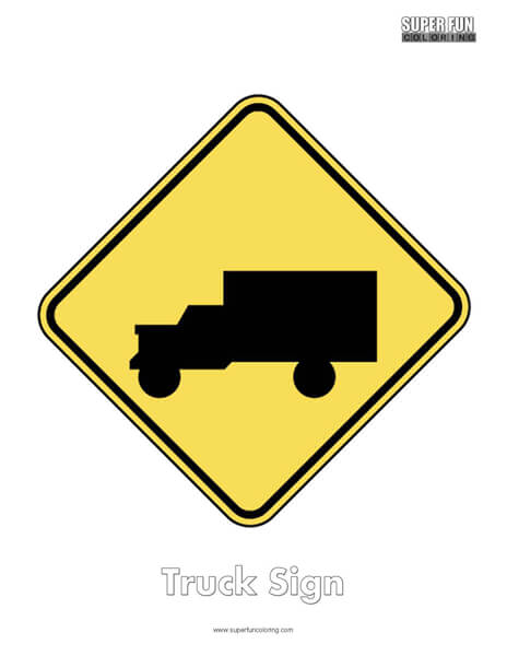 Truck Sign Coloring Page