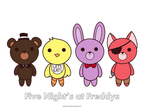 Five Nights at Freddy's- FNAF Coloring Sheet Five Nights at Freddy's