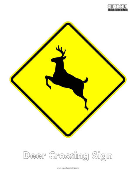 Deer Sign Coloring Page Free