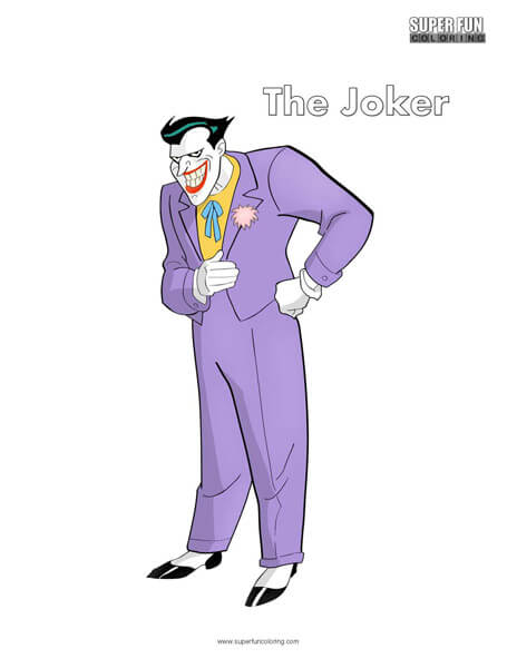The Joker Free Superhero Coloring Page