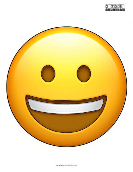 Smiling Face Emoji Coloring Sheet
