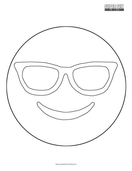 sunglasses emoji coloring sheet  super fun coloring