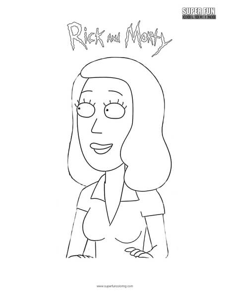 Beth- Rick and Morty Coloring Page