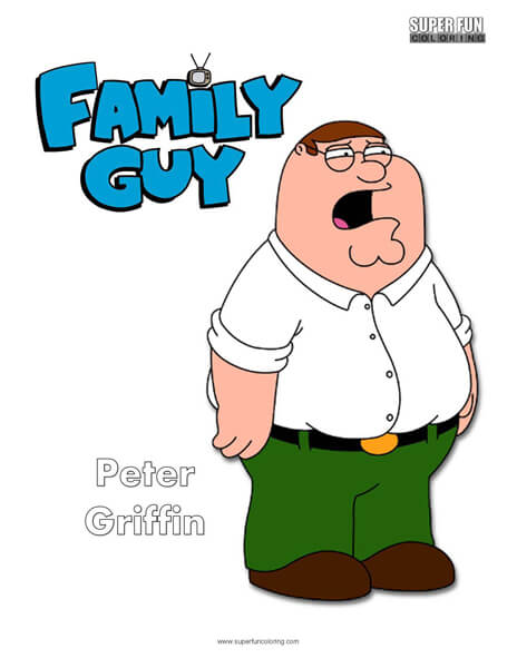 Peter Griffin Family Guy Coloring Sheet