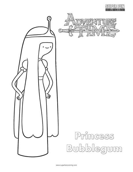 Princess Bubblegum- Adventure Time Coloring Page