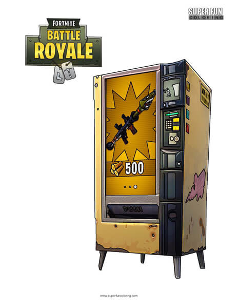 Fortnite Vending Machine Coloring Page
