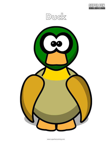 Cartoon Duck Coloring Page Free