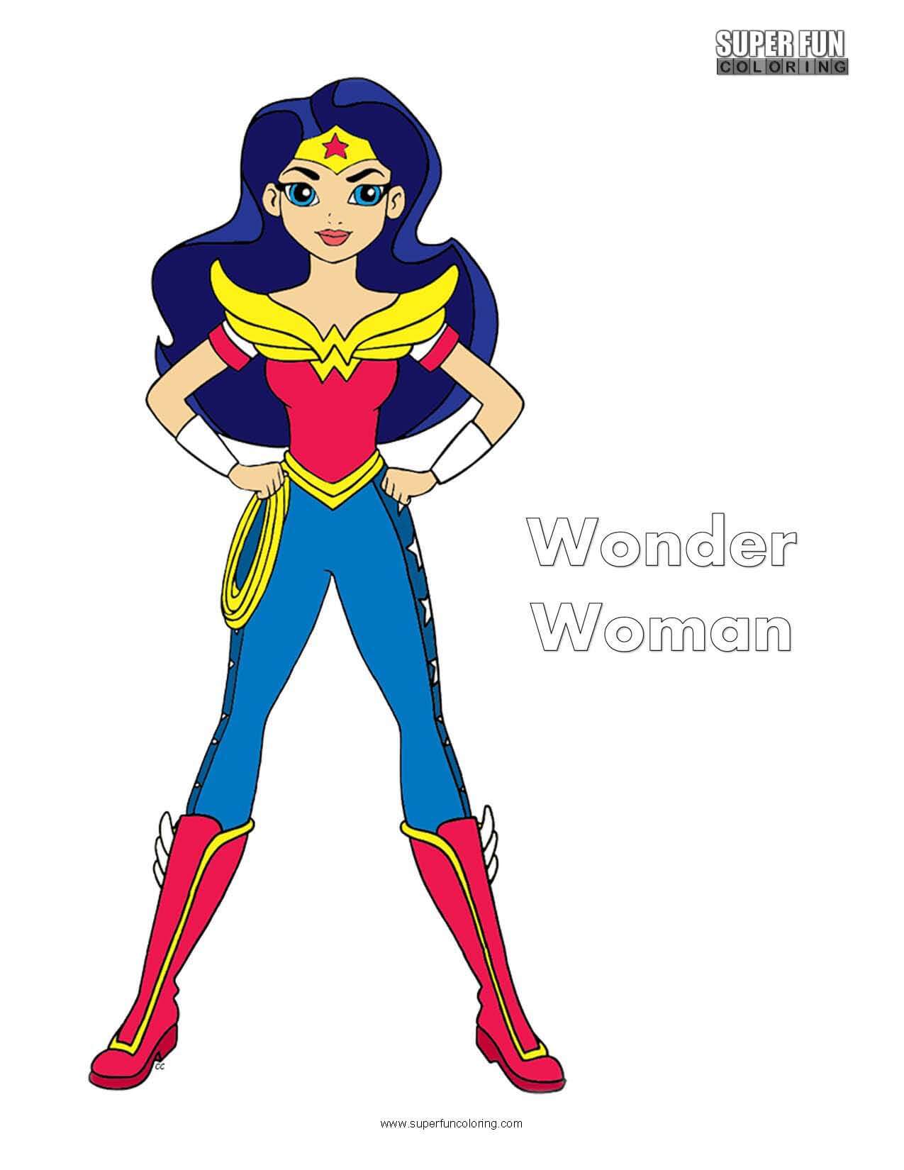 Wonder Woman Free Superhero Coloring Page