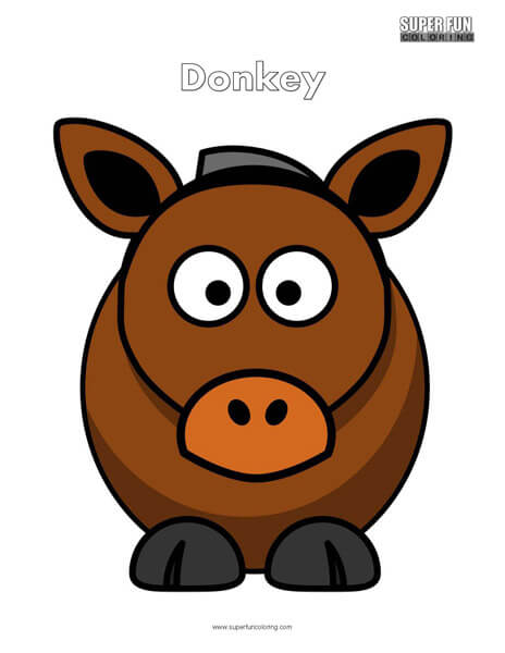 Cartoon Donkey Coloring Page Free