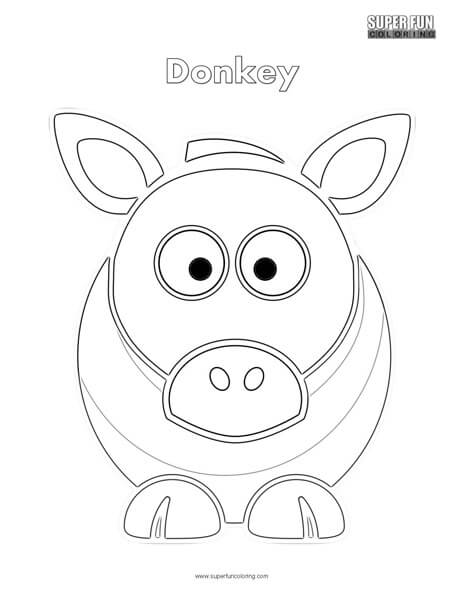 Cartoon Donkey Coloring Page