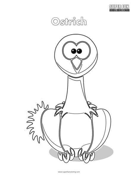Cartoon Ostrich Coloring Page