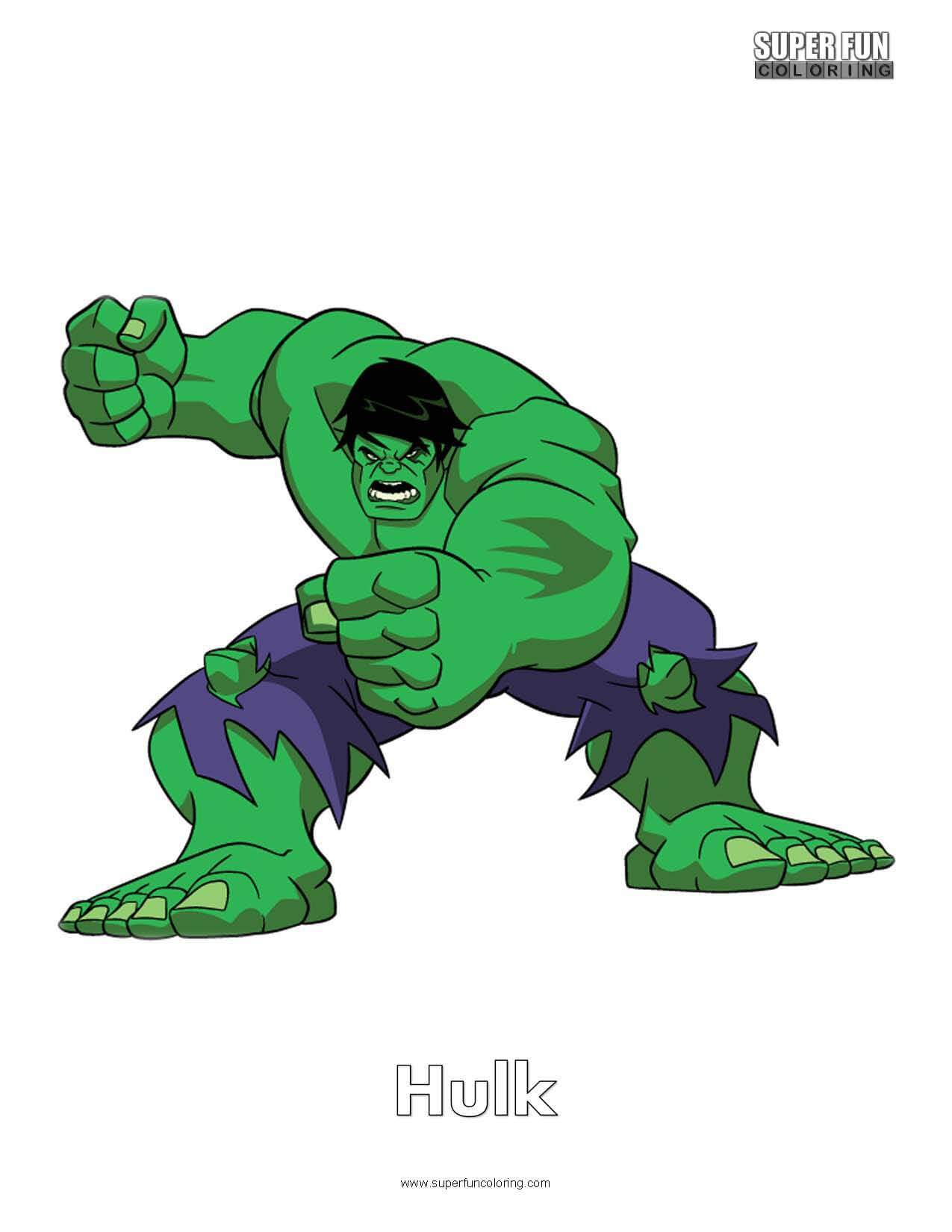 Hulk Free Superhero Coloring Page