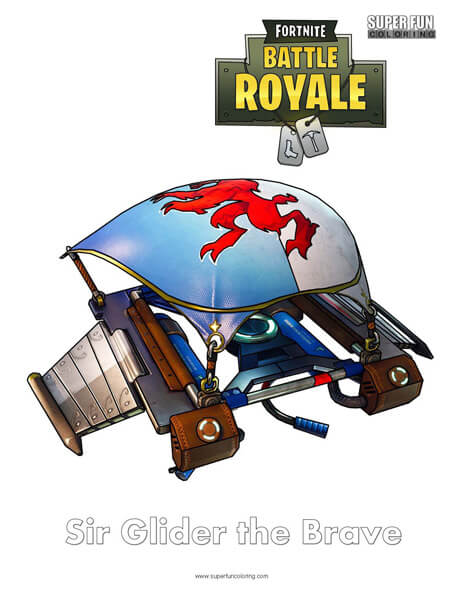 Sir Glider the Brave Skin Fortnite Coloring Page