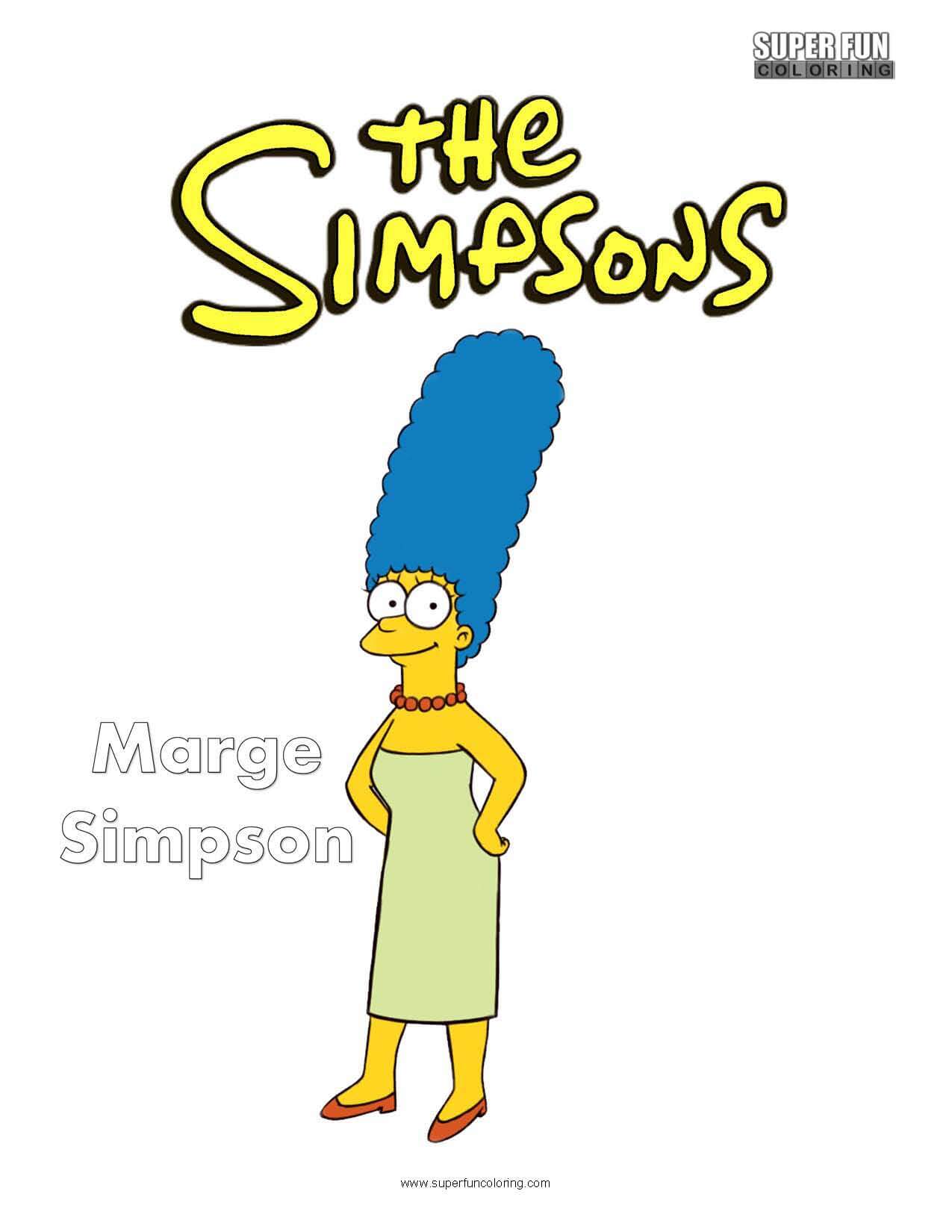 Marge Simpson- The Simpsons Coloring Page