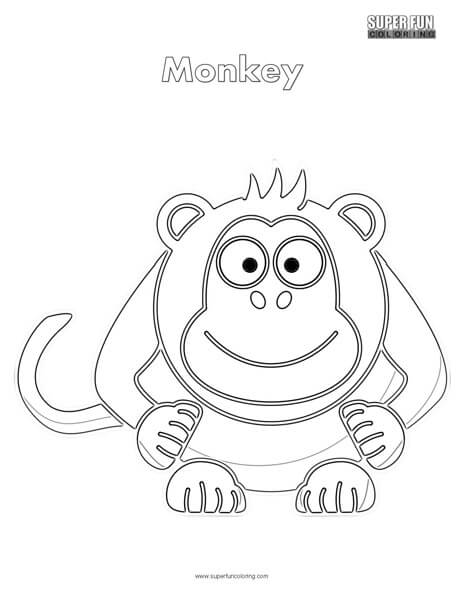 Cartoon Monkey Coloring Page