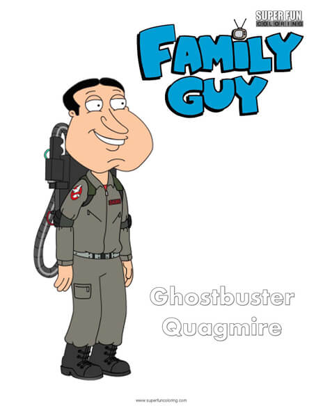 Ghostbusters Quagmire Family Guy Coloring Sheet