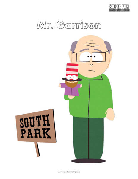Mr. Garrison South Park Coloring Page