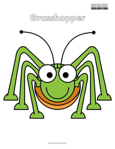 Cartoon Grasshopper Coloring Page Free