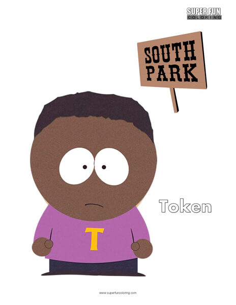 Token South Park Coloring Page