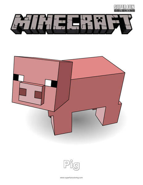 Minecraft Pig Coloring Page