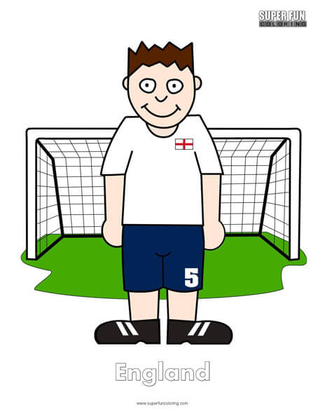 England Cartoon Football Coloring Page