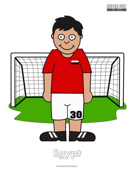 Egypt Cartoon Football Coloring Page